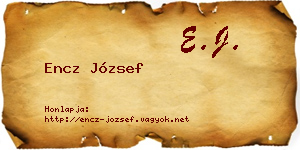 Encz József névjegykártya